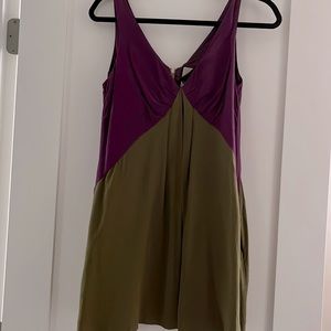 Purple and olive green short dress. Twelve by Twelve, size Small.